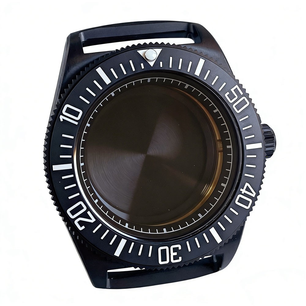 Lightweight 42MM Titanium Black PVD Watch Case set Fit FXD Japan NH34 NH35 NH36