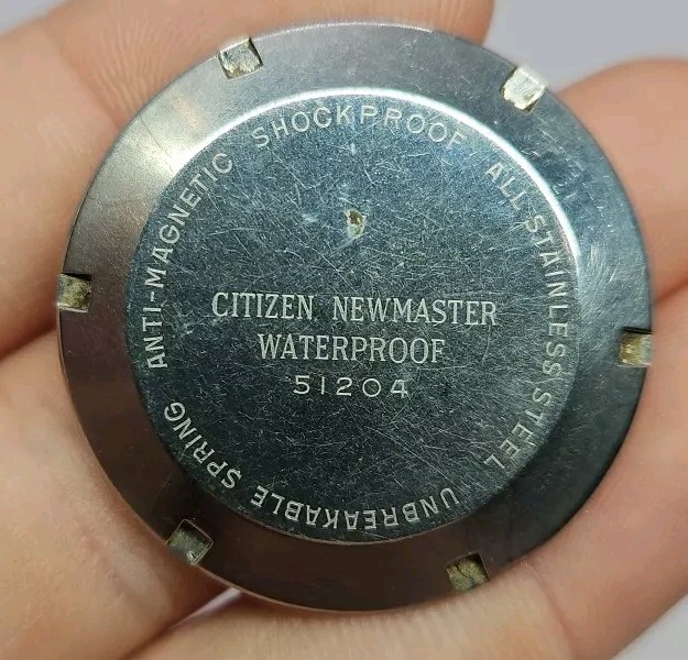 USED CITIZEN Newmaster WATCH ( ONLY CASE BACK ) FOR PARTS
