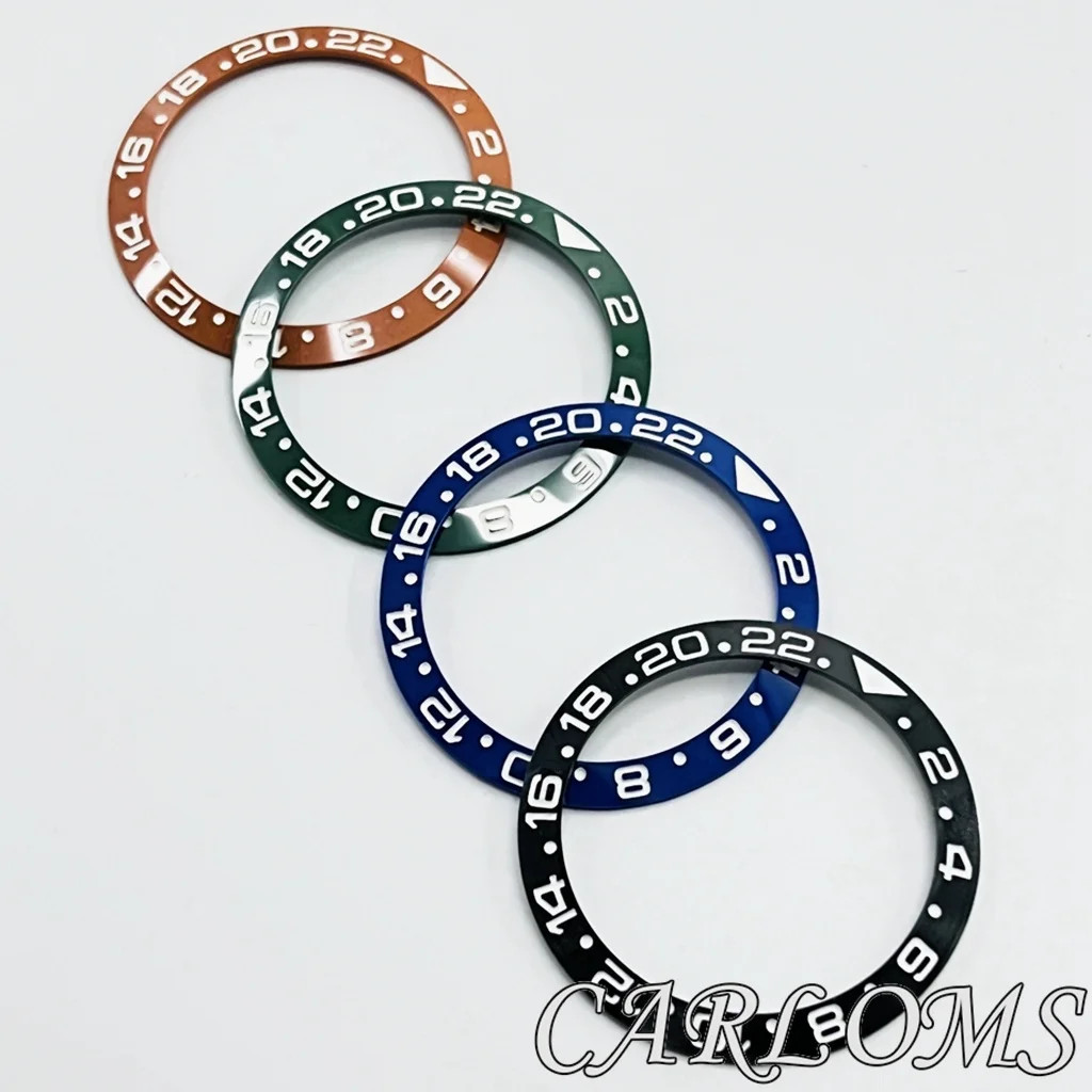 TOP 38Mm Black Brown Blue Green Yellow Orange Ceramic GMT Bezel Insert for 40Mm