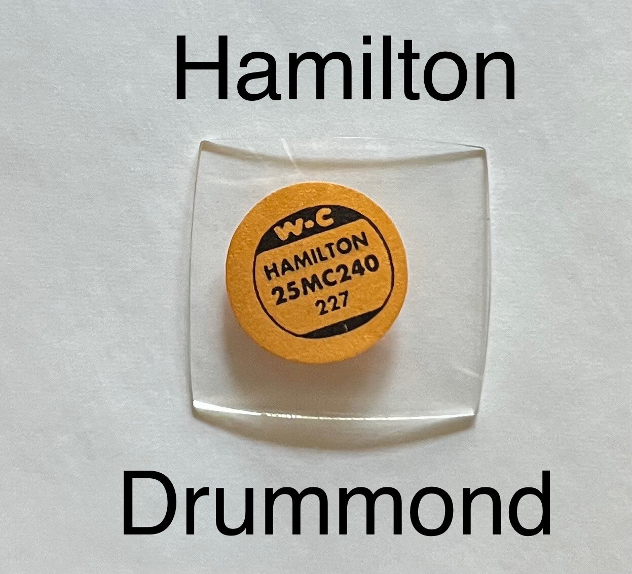 NOS Vintage 1950s Hamilton Drummond Glass Watch Crystal