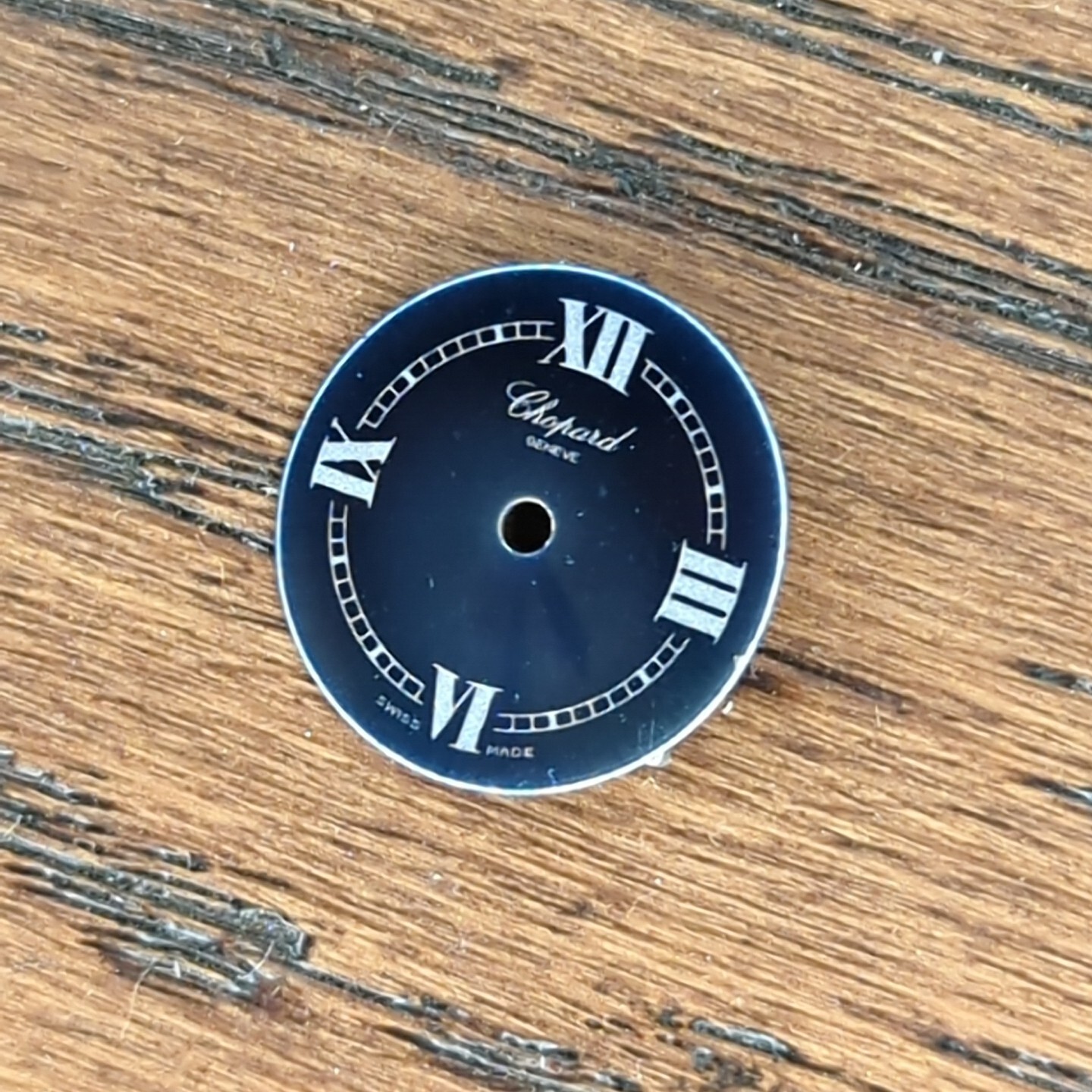 Chopard Geneve Ladies Watch Dial Part, Blue Roman Numerals 16.8mm (Q212)