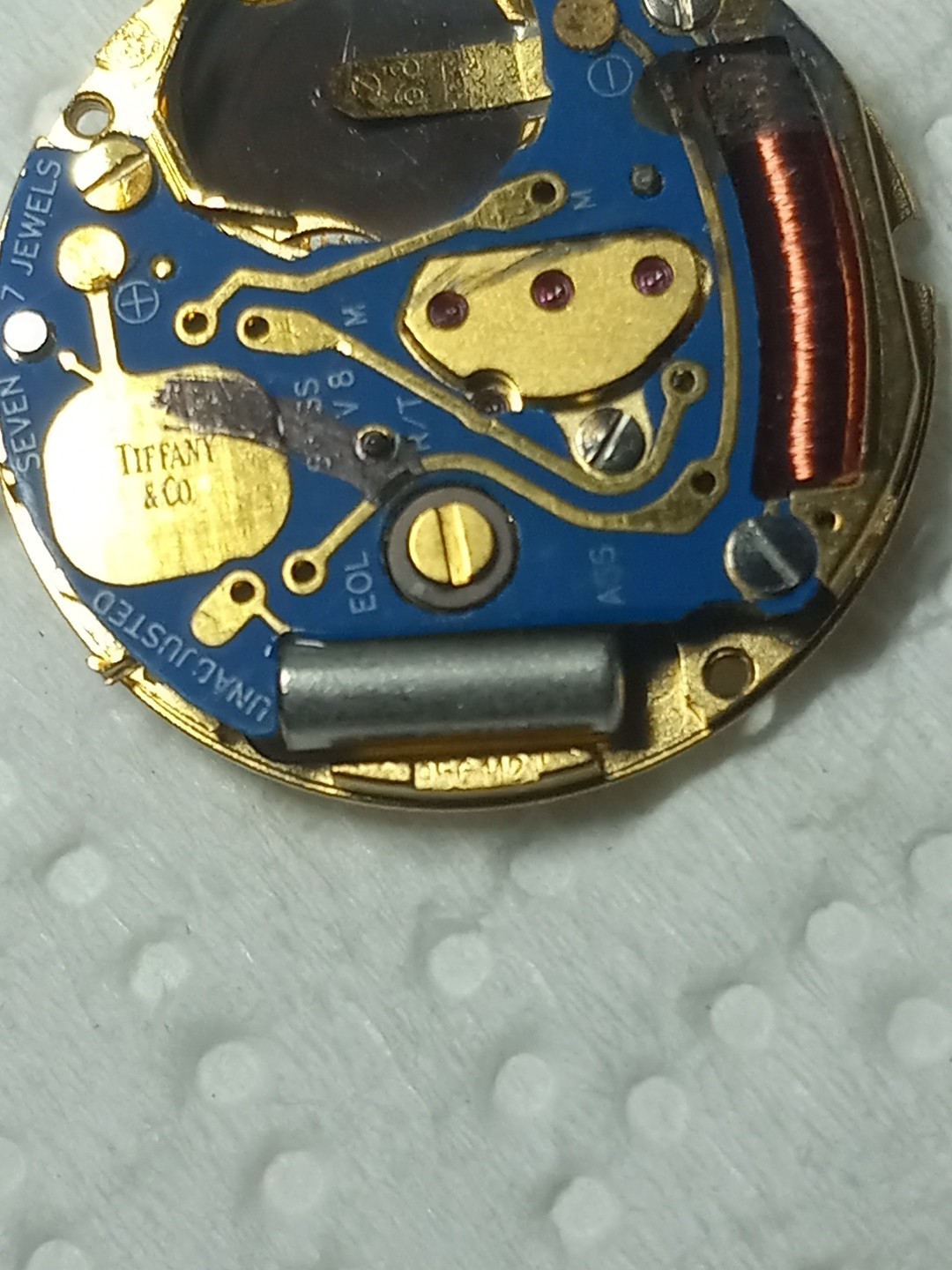Tiffany & Co. Watch Movement 956112 Swiss Made With Stem For Parts / AS IS