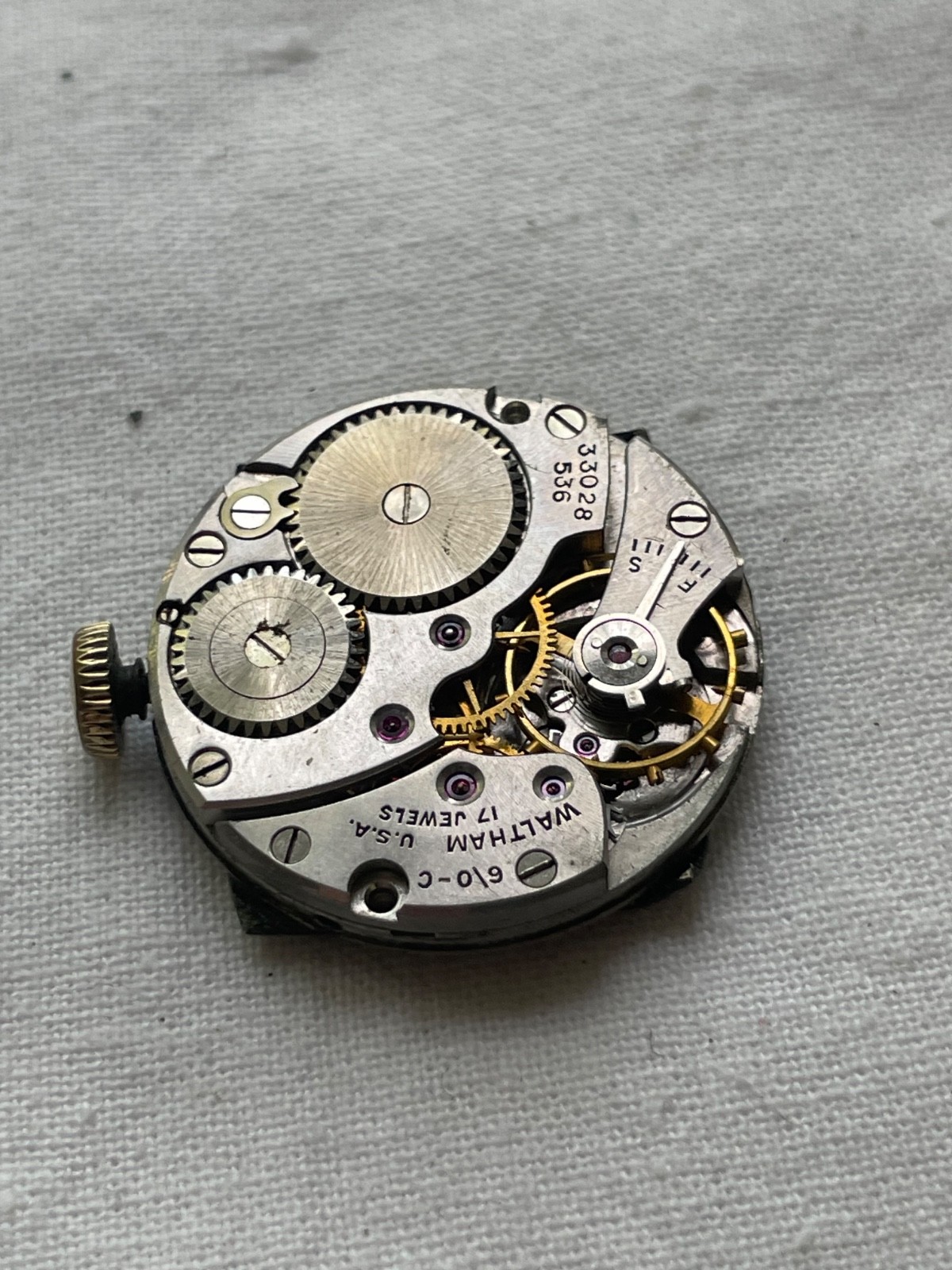 Waltham Premier – movement for mens watch AS IS good balance!, lot 1806