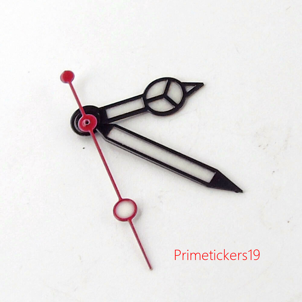 Black Watch Hands Fit for NH35 NH36 4R15 7009 Movement Red Second Hand Blue Lume