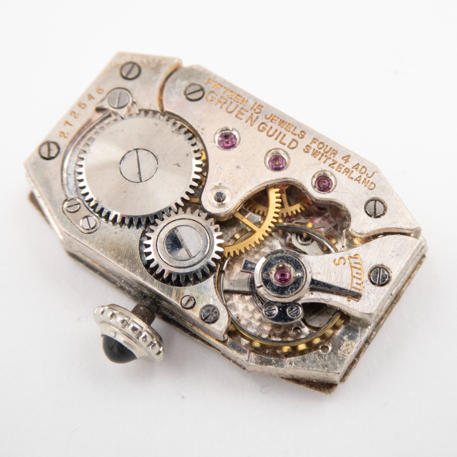 Vintage Gruen Caliber 153 15-Jewel Wristwatch Movement