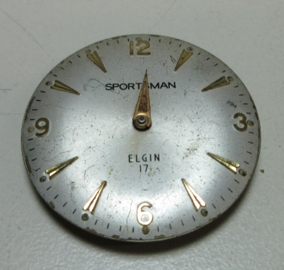 VINTAGE ELGIN SPORTSMAN MENS WRIST WATCH MOVEMENT WATCHMAKER PARTS #121