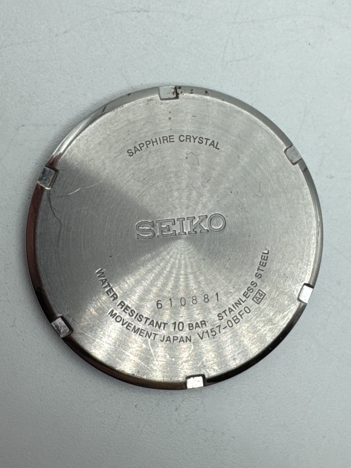 Men’s Seiko V157-0BF0 Back Cover Watch Spare Part