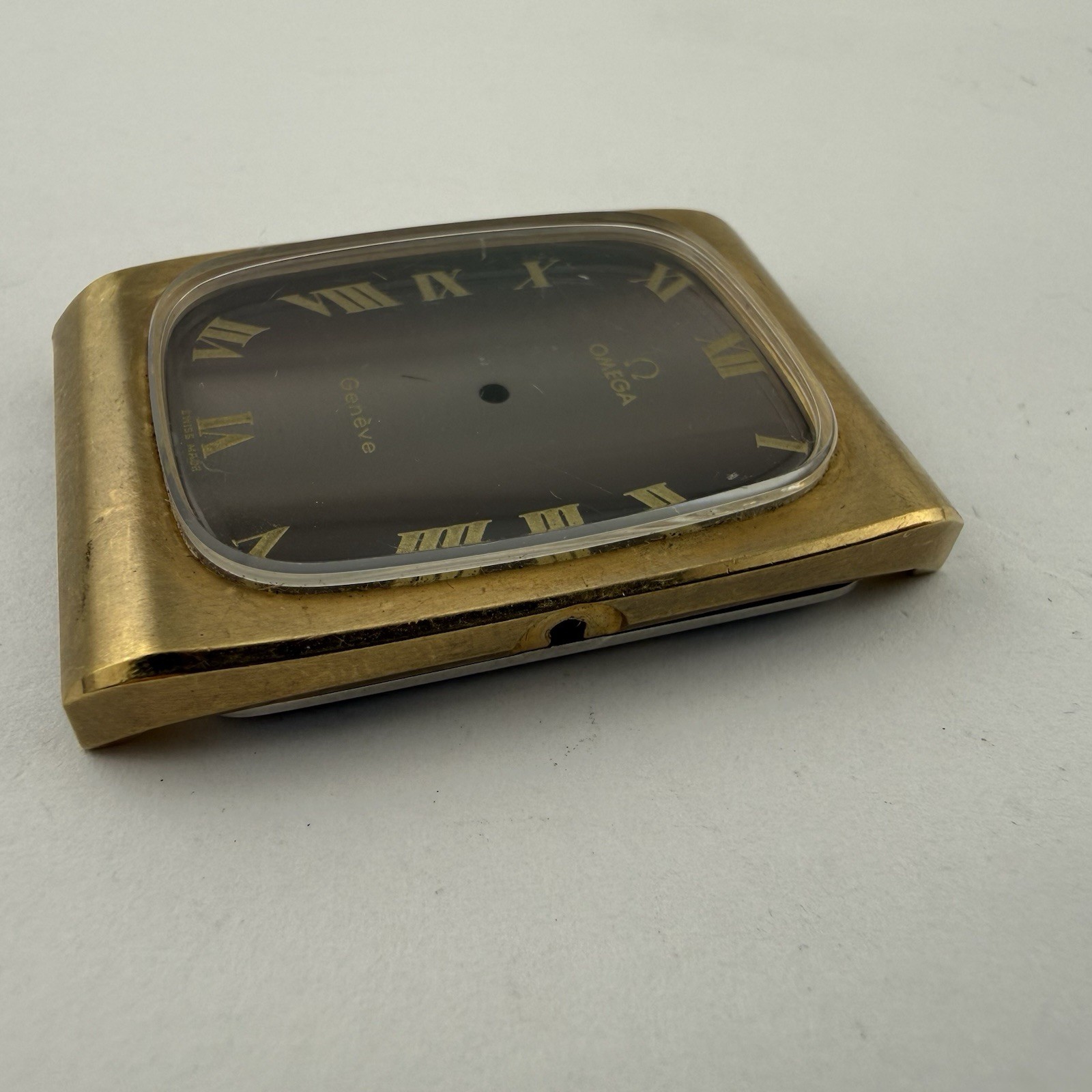 Omega 111.0116 Tank style Gold Plated 30x42mm Watch Case & Dial For Cal.625