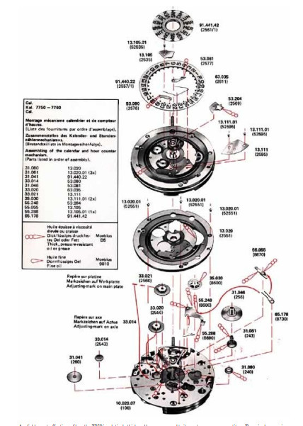 New Sealed ETA / Valjoux 7750 Watch Parts (Balance, Fork, Wheels, Pinions etc.)