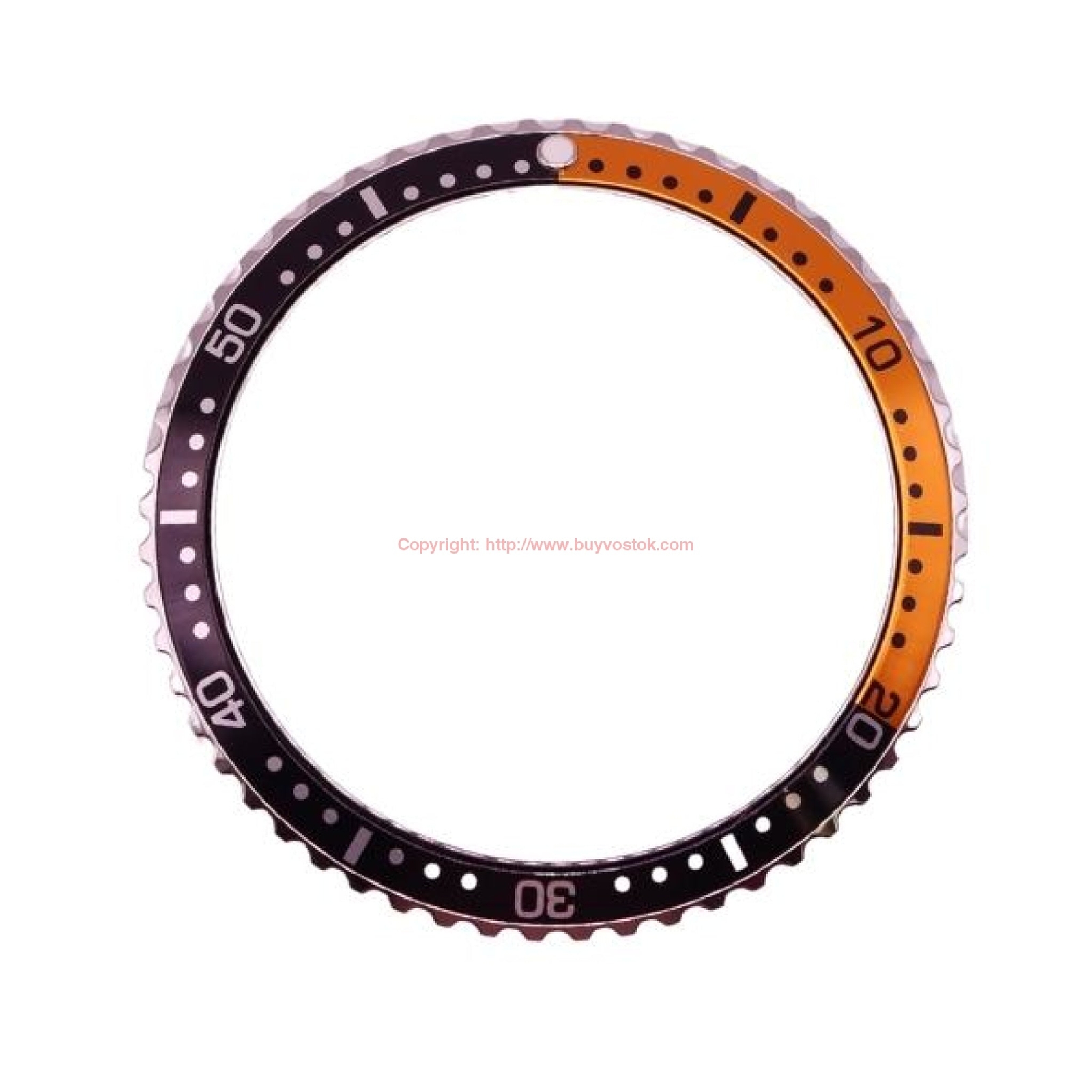 39MM Vostok Stainless Steel Bezel with Aluminum Insert and 12 Hour Mark Lume Dot