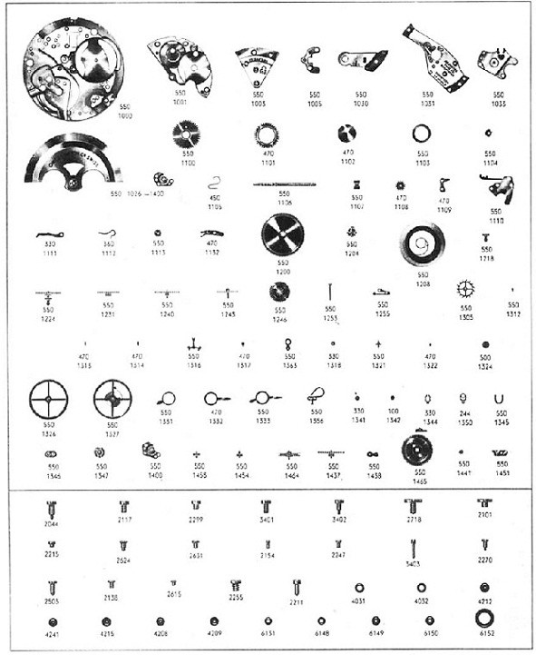 Omega 550 Automatic Movement Parts For Repairs – See List