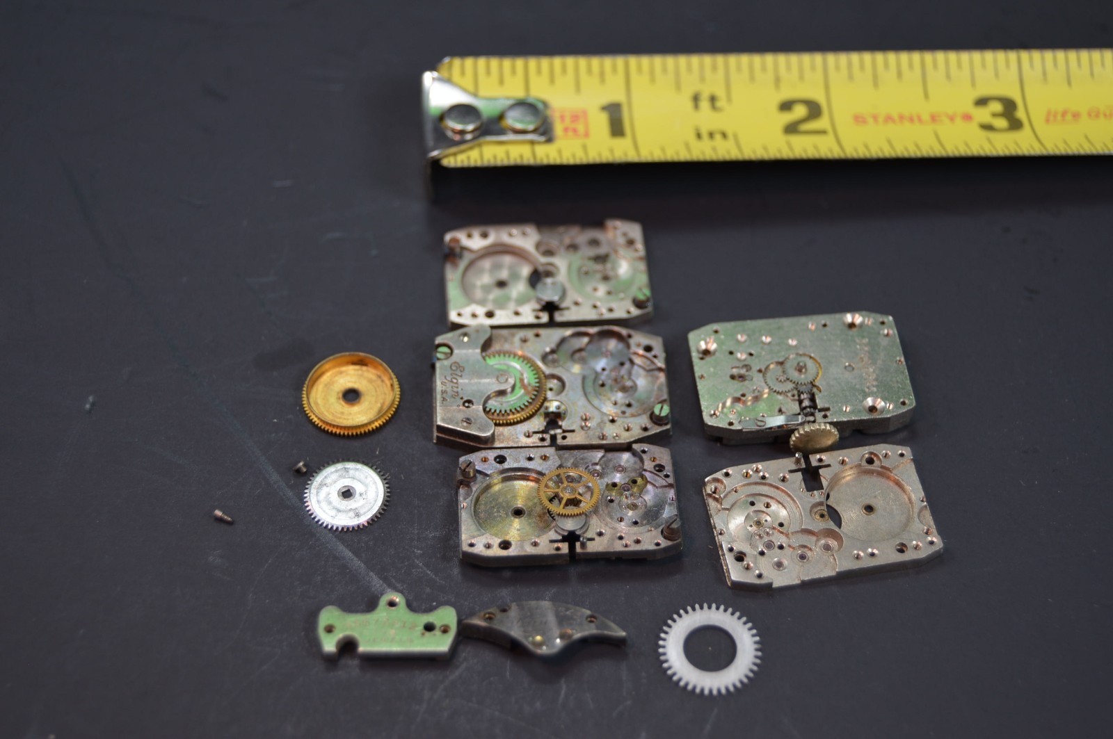 5 Vintage Elgin Watch Movement Parts,Rectangle,Watchmaker Repairs