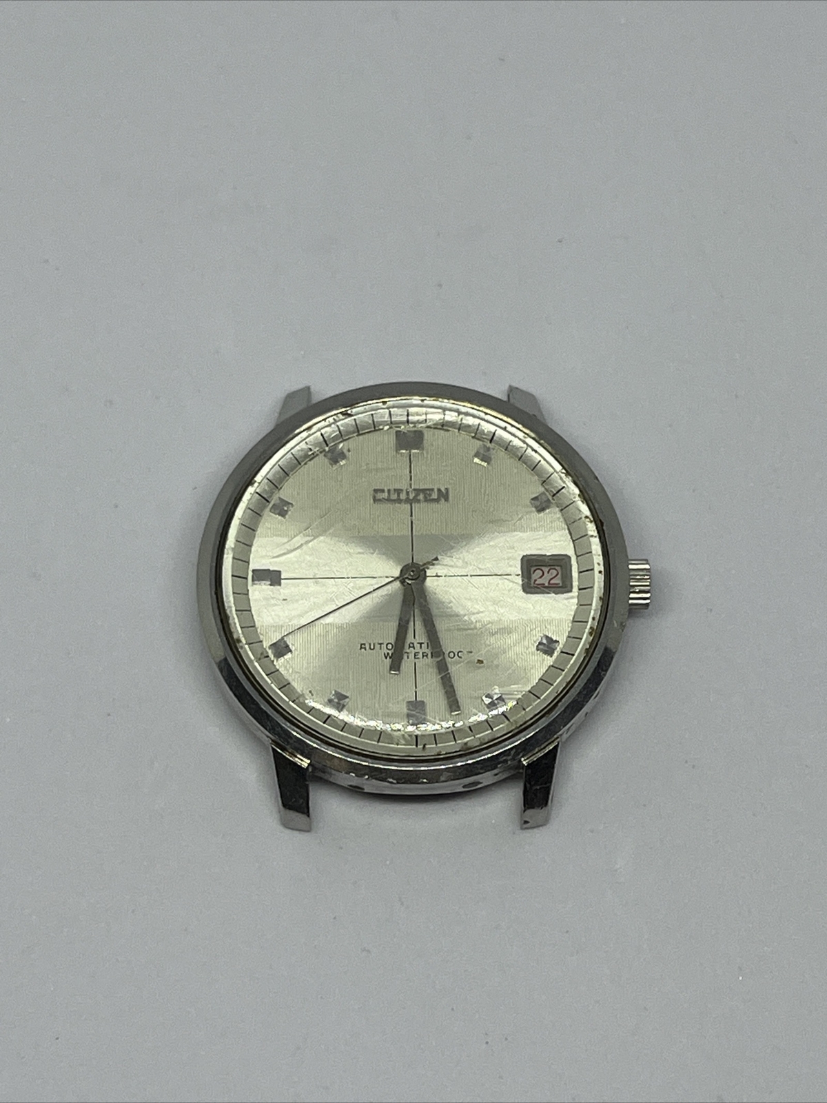 Vintage Gents Citizen Auto Date 2nd Hand Stainless Steel Wrist Watch 21 Jewels