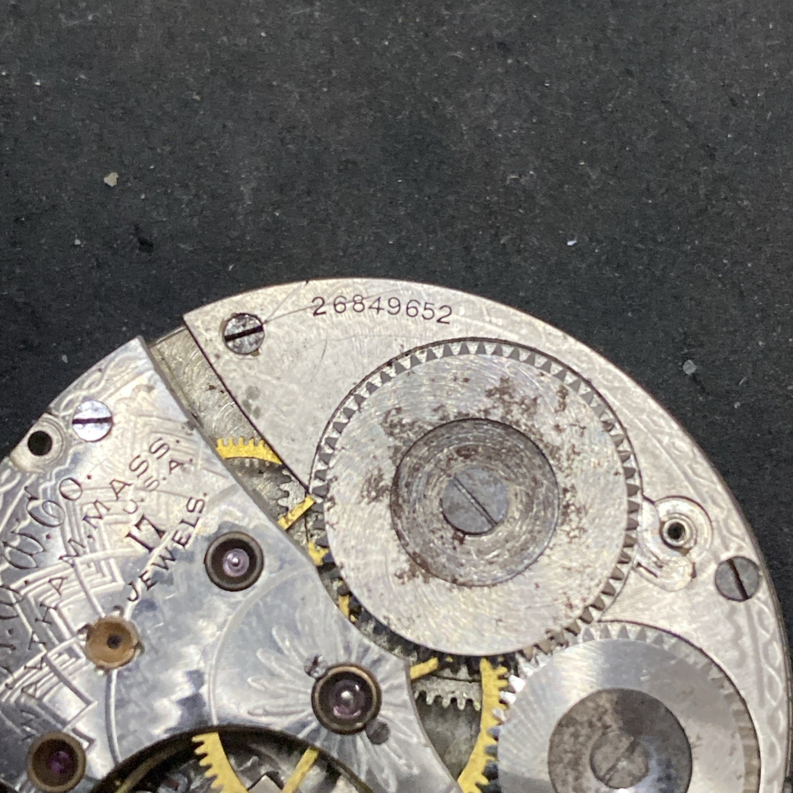 Waltham Grade 625 Pocket Watch Movement Size 16s 17j Openface 1908 Model F8844