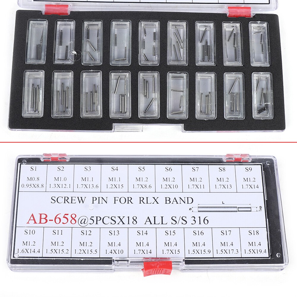 90-Screw Pin for Rolex Datejust Submariner Oyster Jubilee Band Link Assortment