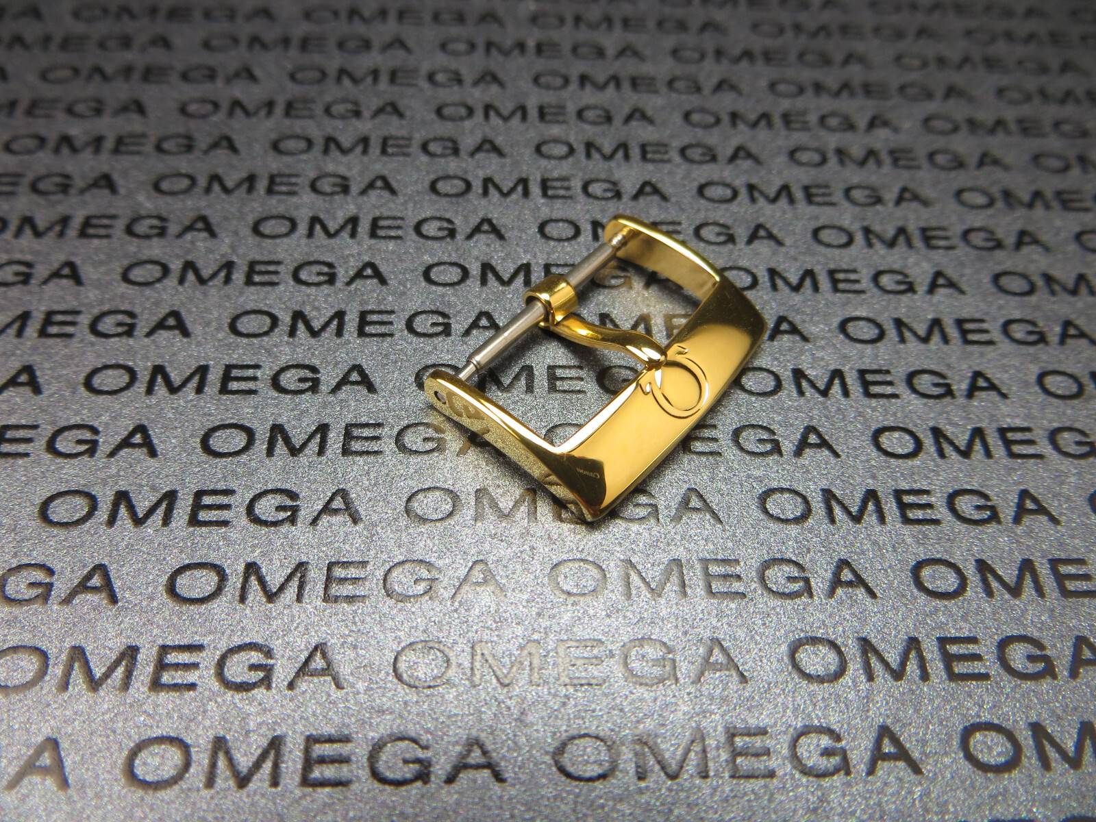 New 16mm Authentic OMEGA Stainless Steel Tang Buckle Gold Plated Polish 16 mm