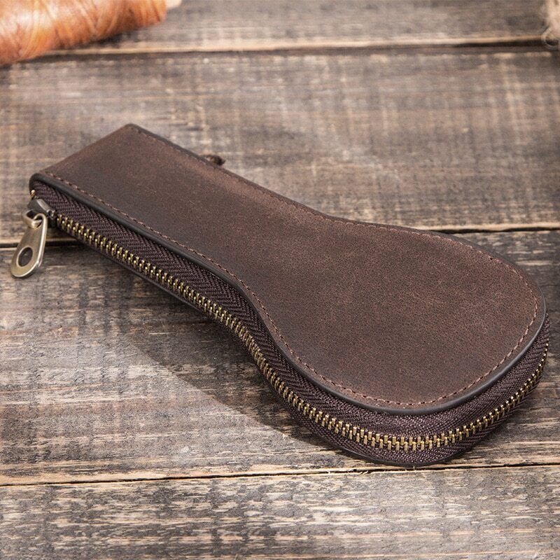 1 Slot Leather Watch Box Luxury Pouch with Zipper Portable Organizer Bag