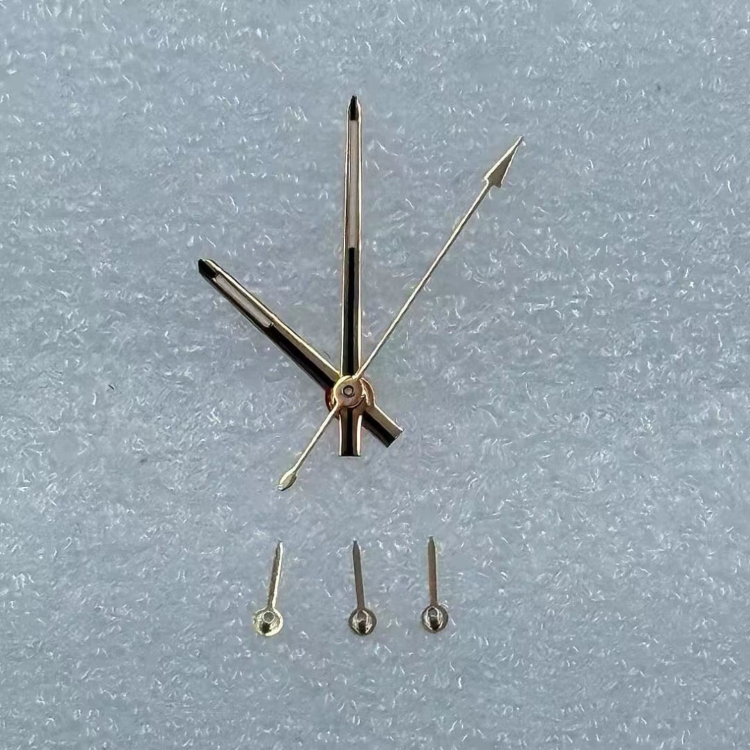 Modified Rose Golden Trim Green Luminious 6 Hands Watch Hands for VK63 Movement