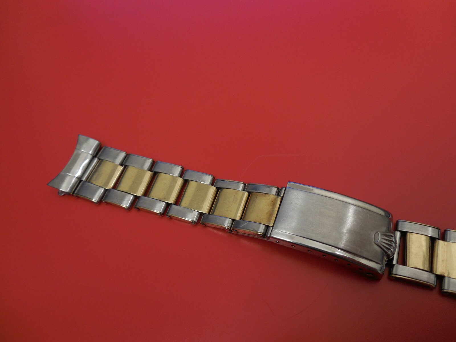 ROLEX 9K / STEEL 7206 20MM RIVETED OYSTER BAND BRACELET LINK PART #2