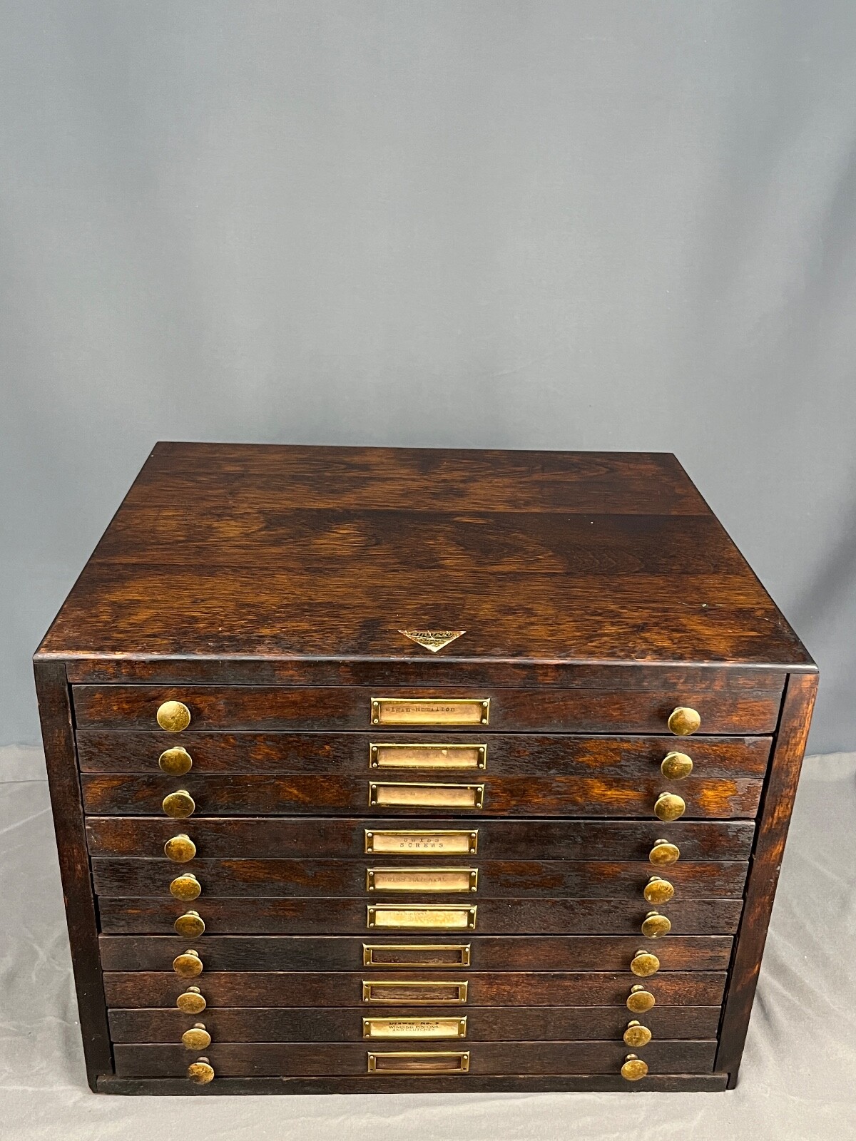 Antique Marco Table Top Mahogony Watch Case 10 Drawers and 1600 Slots + Parts