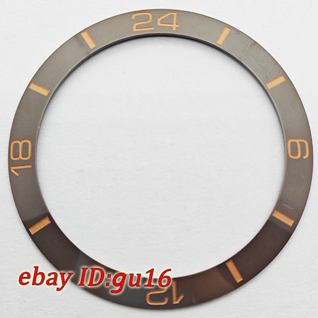 38mm black white blue green gold bezel insert fit 40mm automatic watch