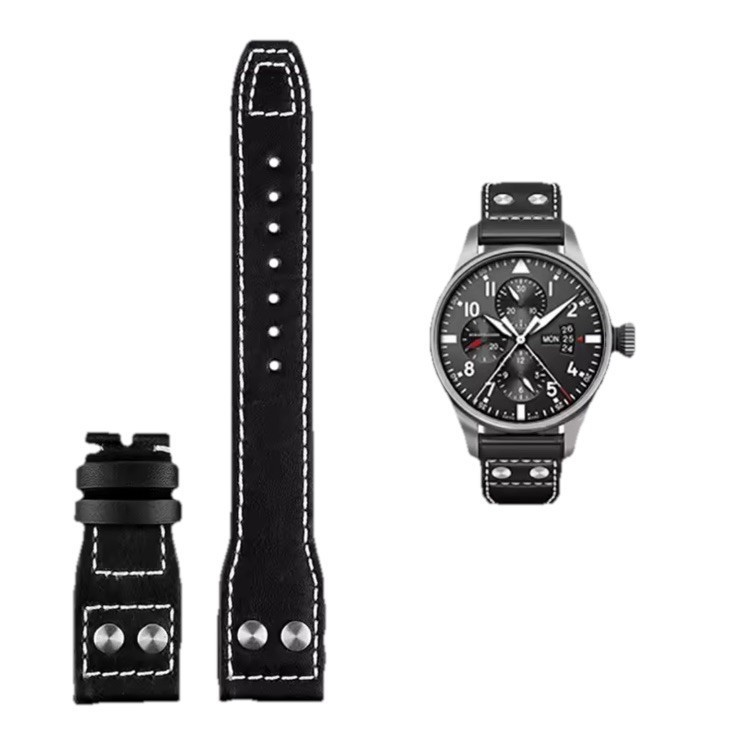 Genuine Leather Watch Strap 20mm 22mm For Big Pilot Portugieser With Buckle