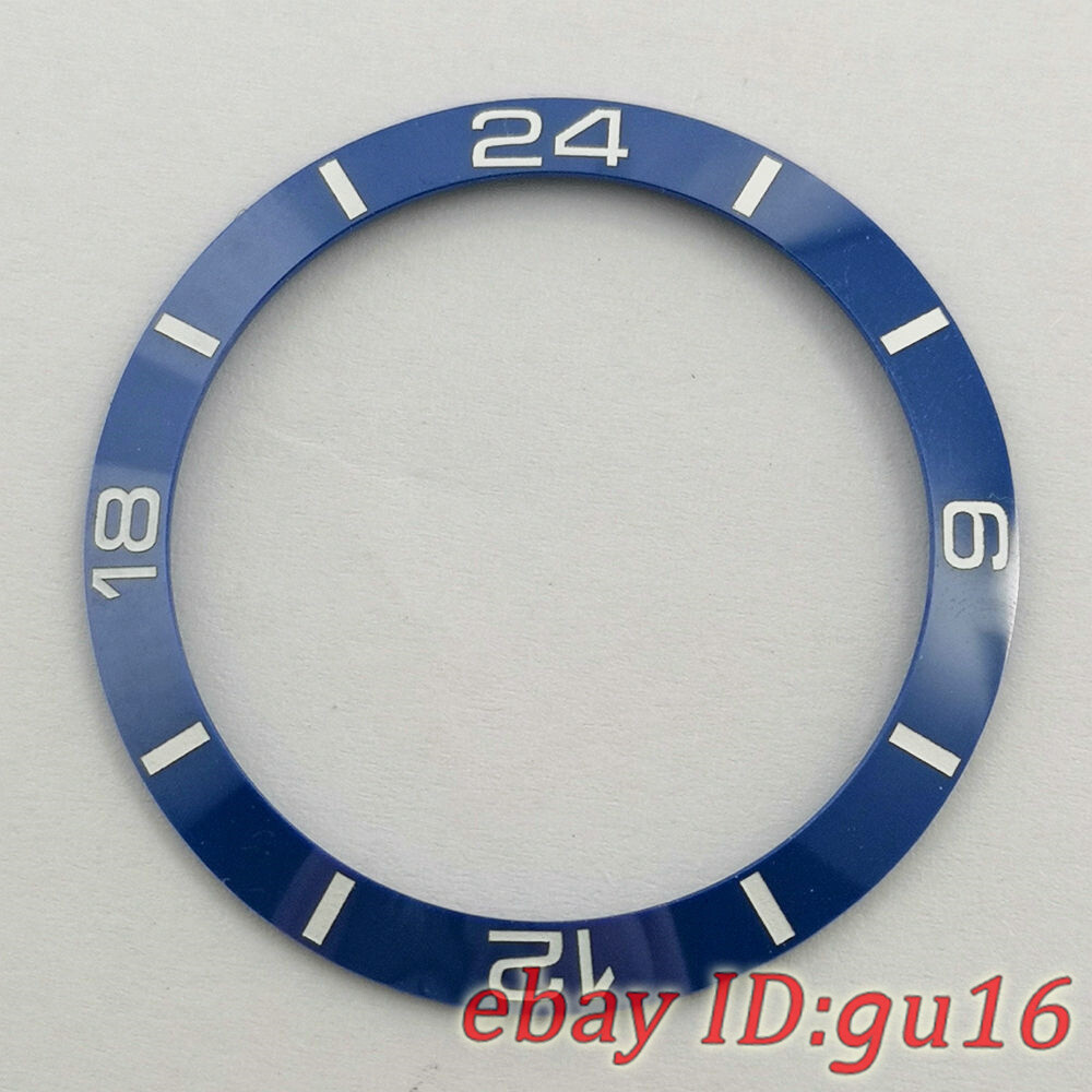 38mm black white blue green gold ceramics bezel insert fit 40mm automatic watch
