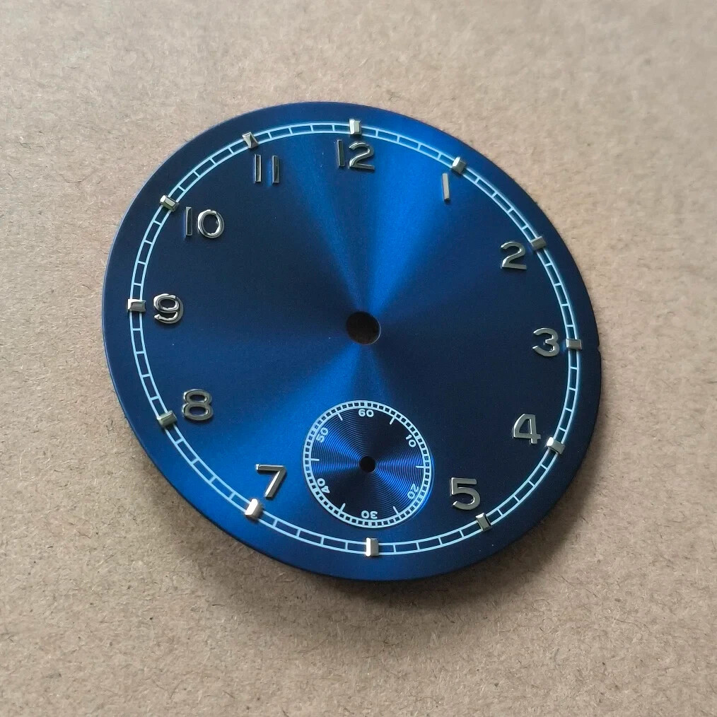 37mm Blue dial silver number Thickness 0.4mm for ETA6498 ST3621 movement