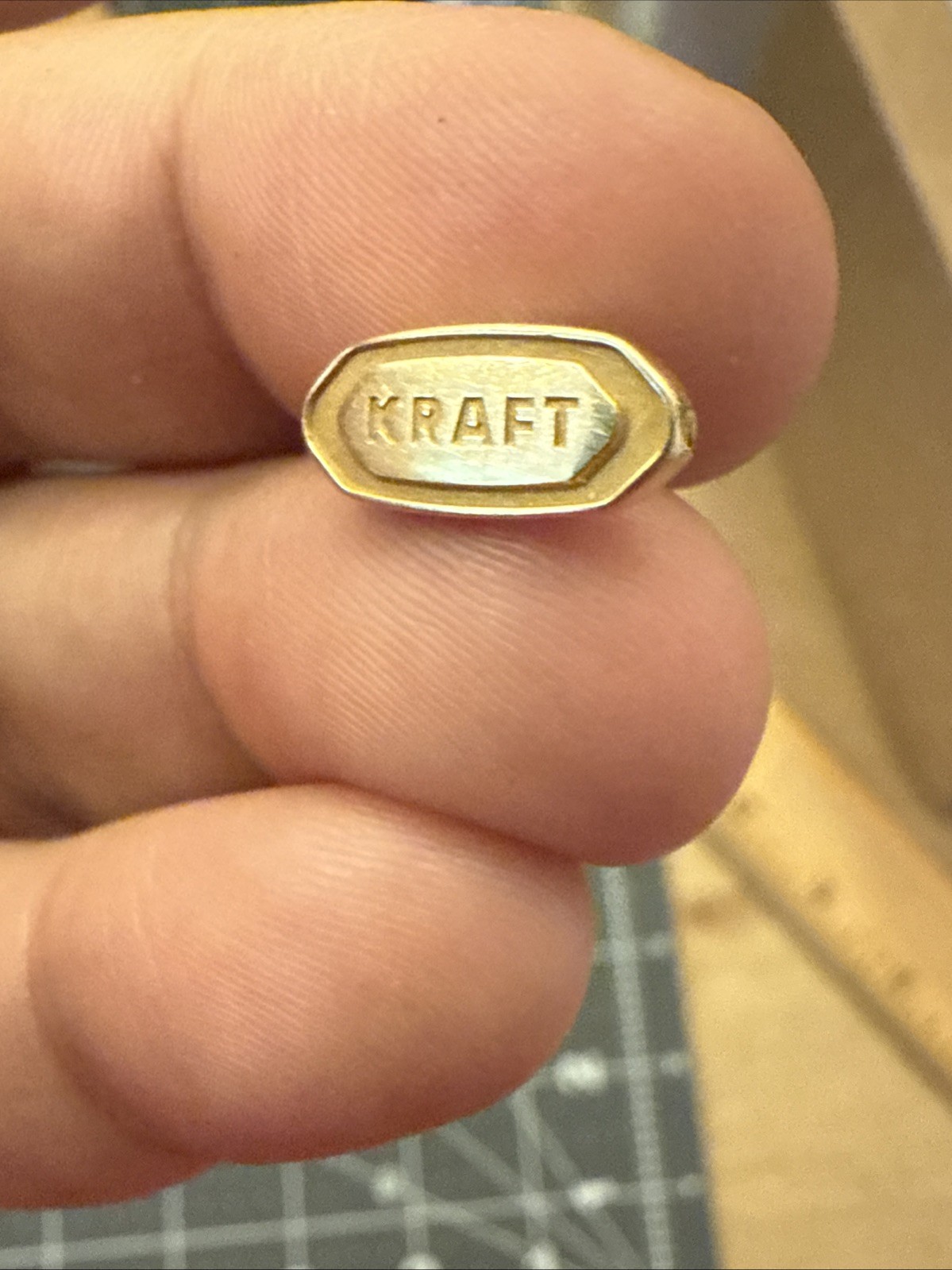 Kraft Food 14K Gold Service Award Charm Emblem – For Watch band tie bar bracelet