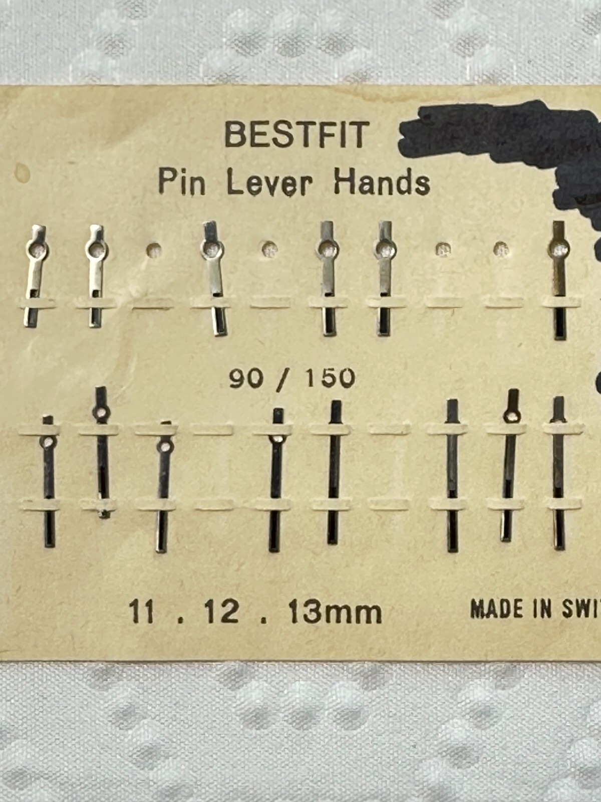Swiss Bestfit Silver Pin Lever Watch Hands 11/12/13mm ASSEMBLAGE ART CRAFT LOT
