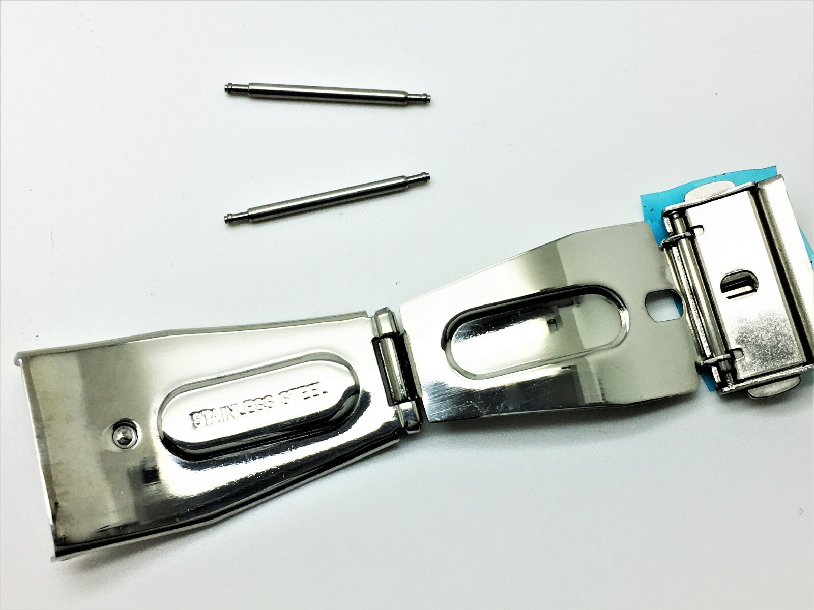WATCH PARTS 20MM BUCKLE “GENERIC” NEW WATCH BUCKLE STAINLESS STEEL WITH PINS