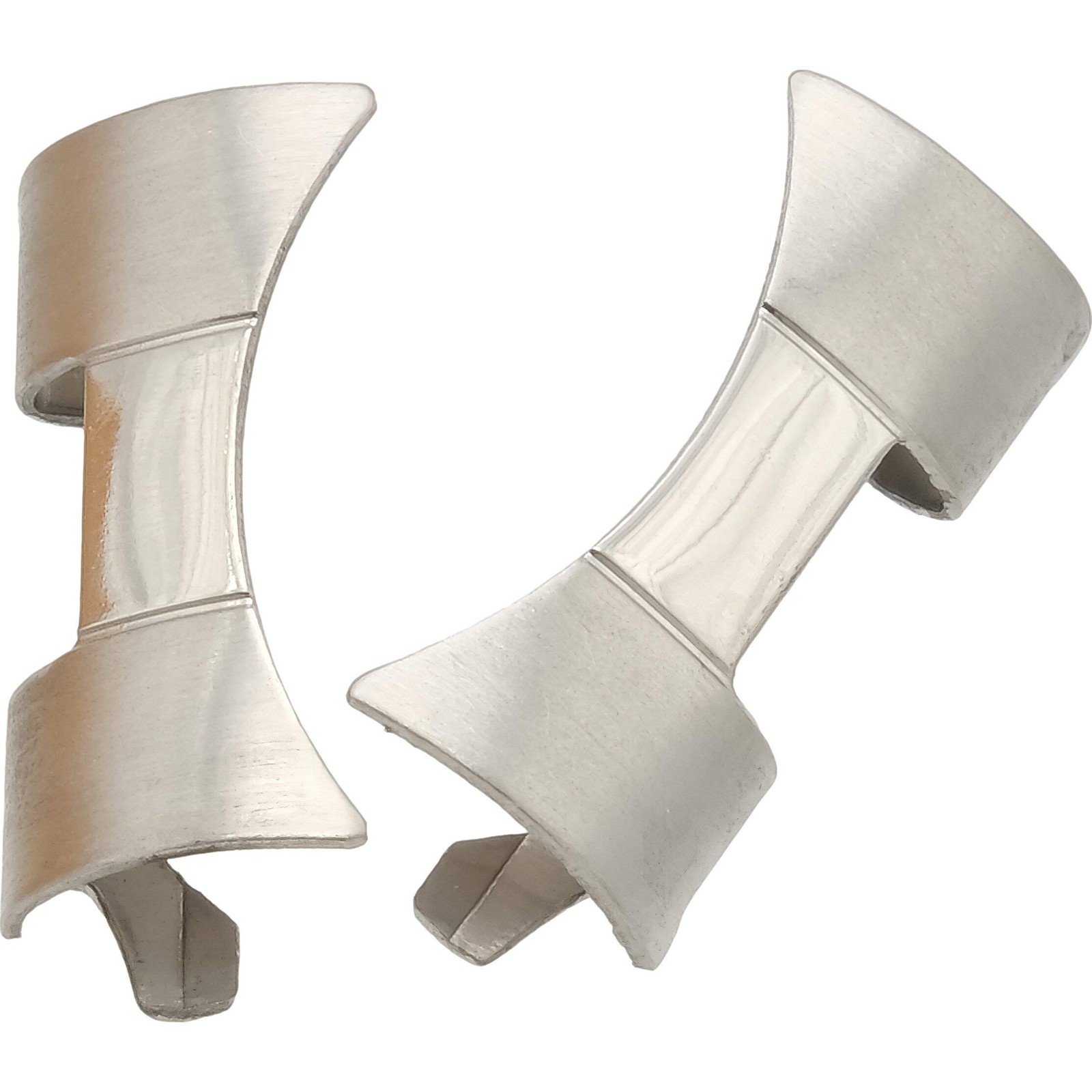 2 Watch Band End Caps Parts Links Steel White Tips 20mm