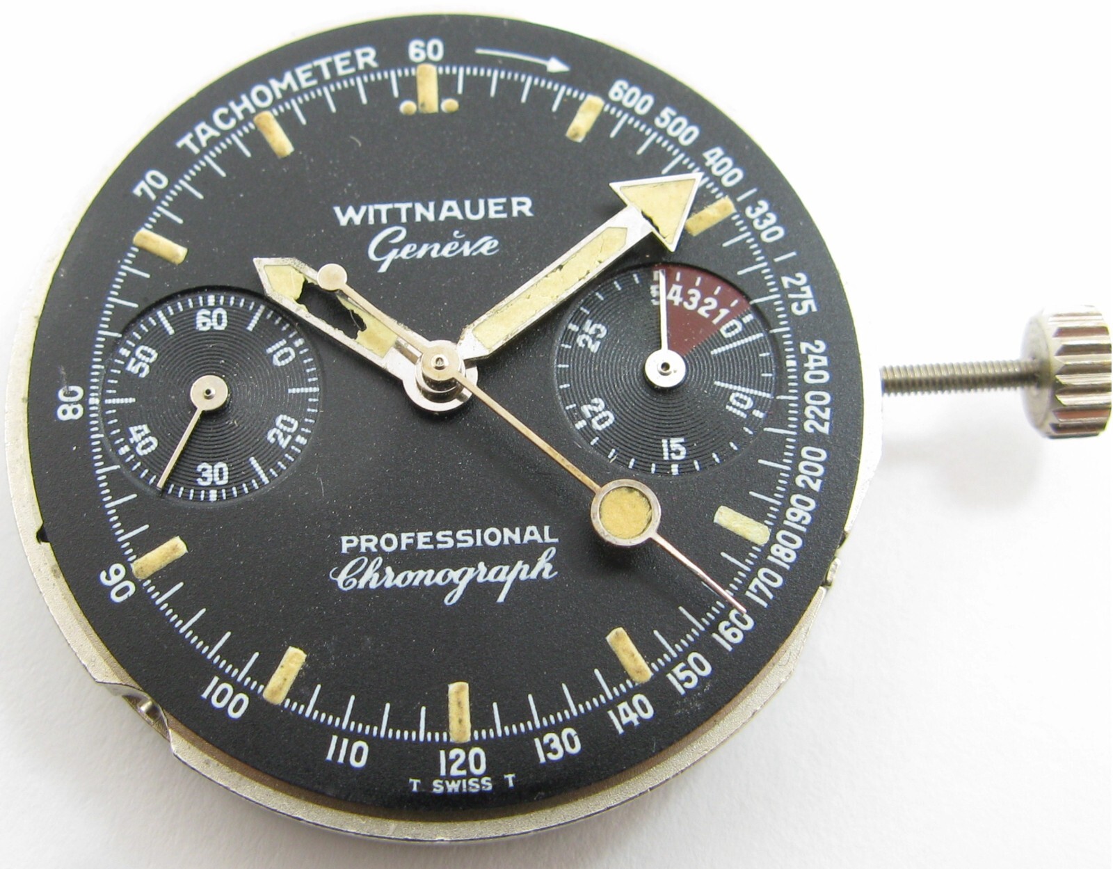 Wittnauer 14A chronograph Valjoux 7733 Watch Movement 17 jewels for parts …