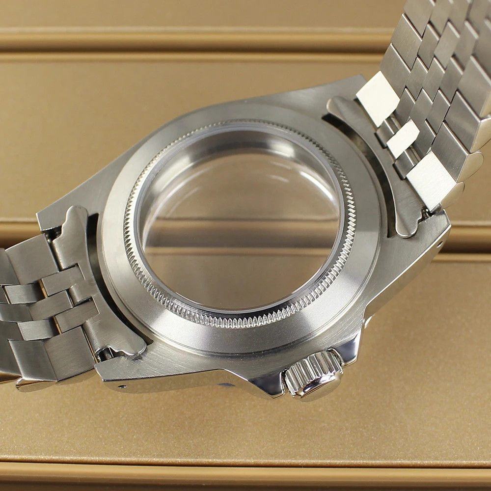 38mm Retro Submariner Watch Case Strap Sapphire Glass For Seiko Nh35/36 Movement