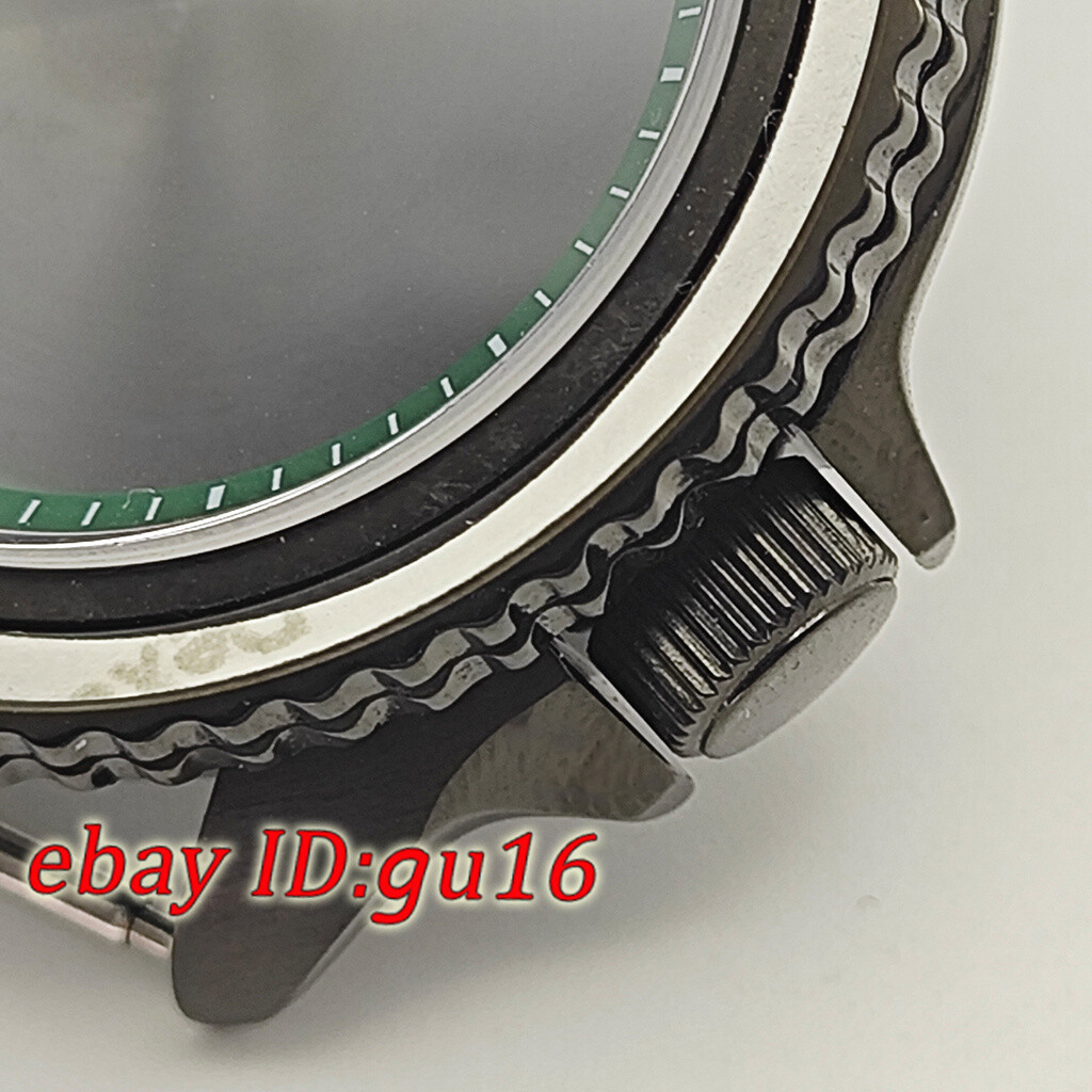 42mm black Sapphire Glass Watch Case Ceramic Bezel Stainless Steel For NH35 NH36