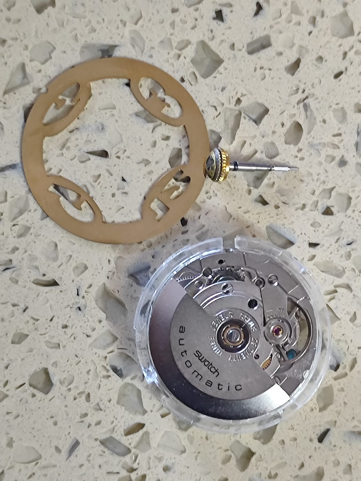 Original ETA 2840 Movement With Dial & Hands – Not Work Good Balance Used