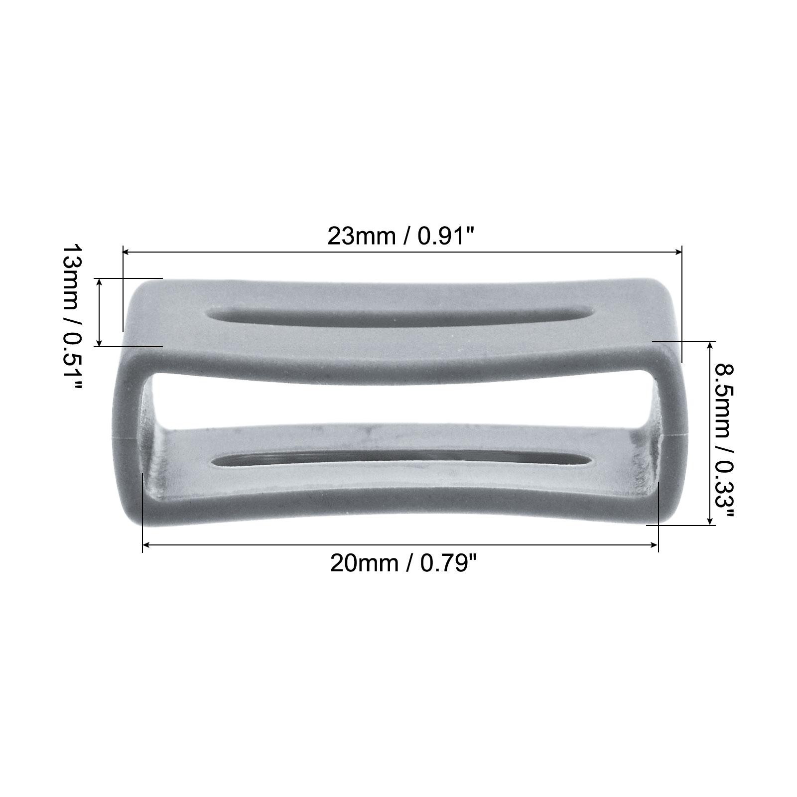 Slotted Slots Double Sided Strap Watch, for 20mm Width, Grey 2pcs