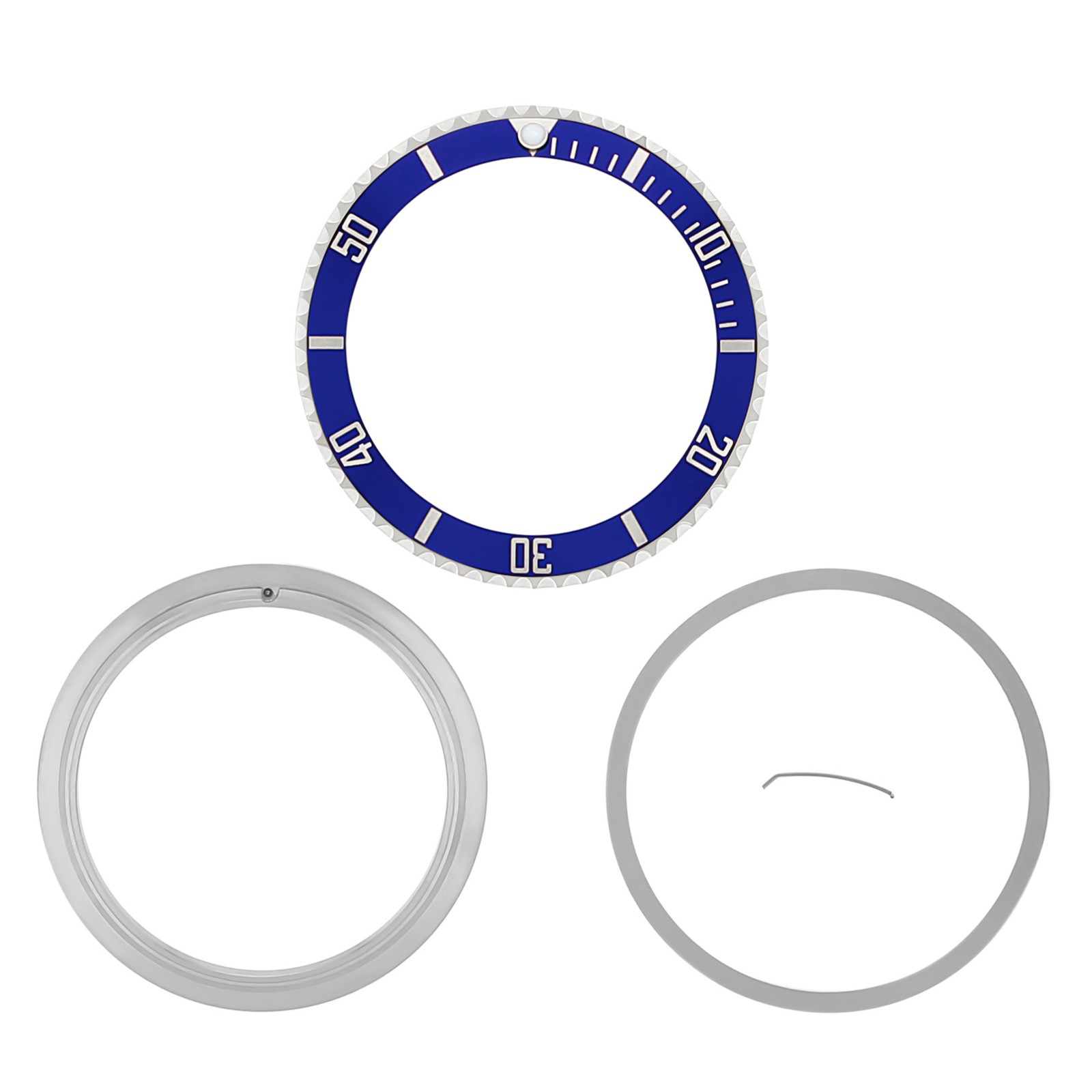 Rotating Bezel, Insert, Retaining Ring For Rolex Submariner 16610, 16800 Blue