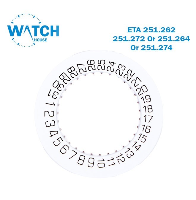 Date Disk For ETA Movement 251.262 Date Position on 4:30, White Color.