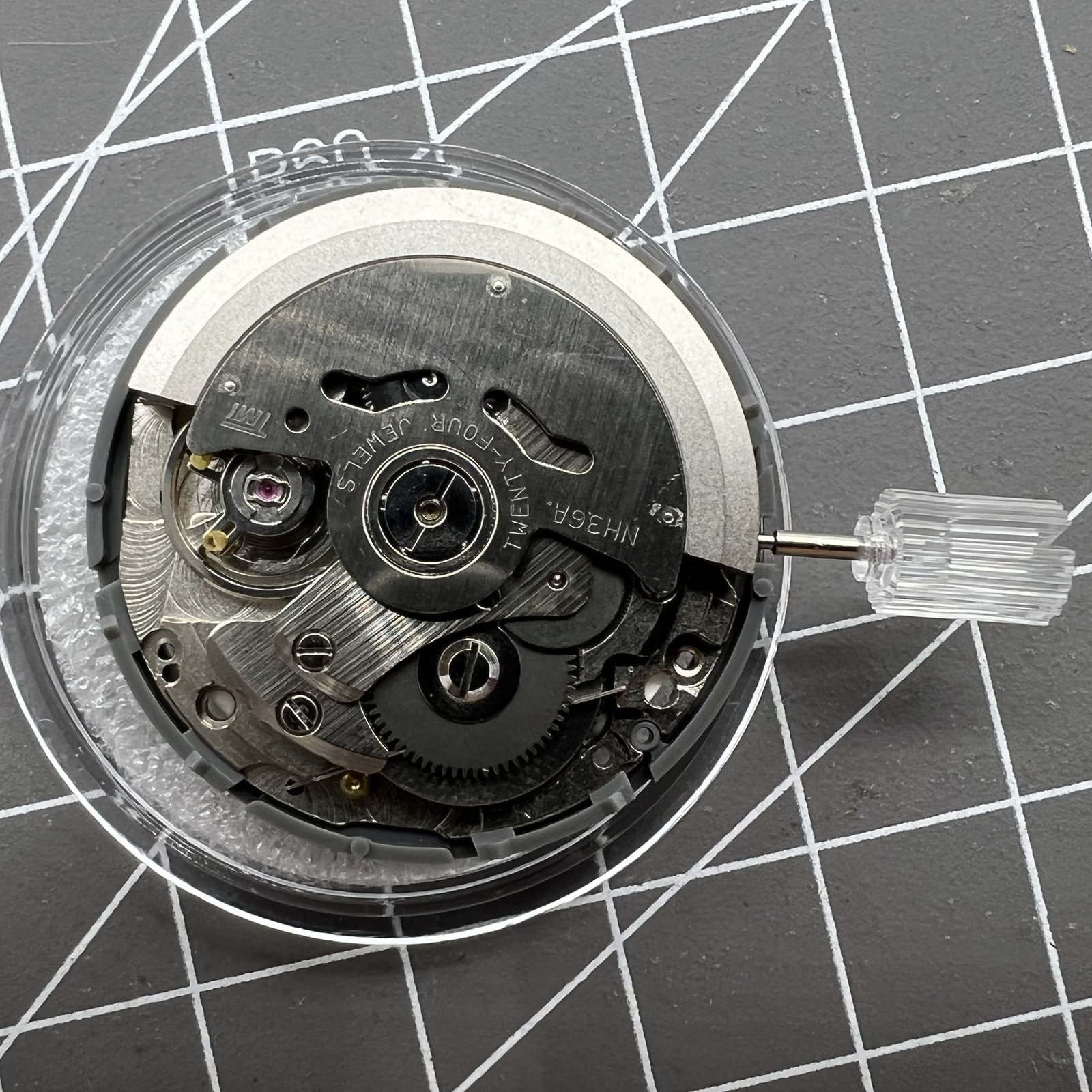 36A White Automatic Mechanical Movement Blue Lume 3/3.8 Crown Position