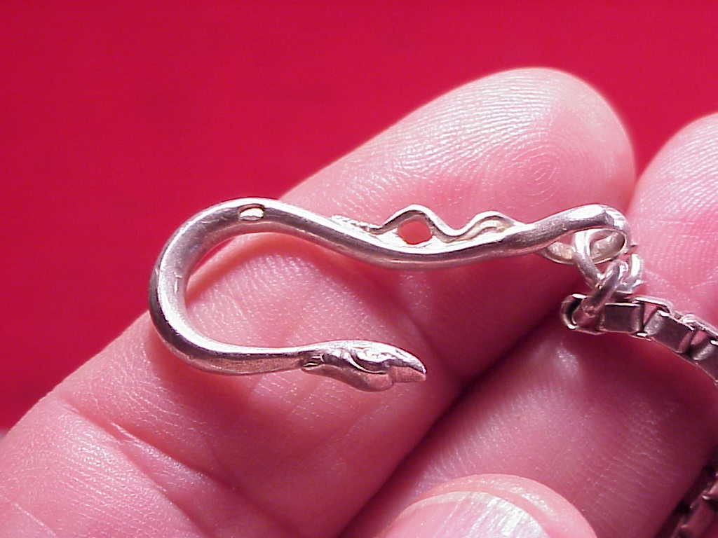 VINTAGE SNAKE SHEPHERD HOOK SILVERPLATED POCKET WATCH CHAIN EARLY BOXLINK 13.25″