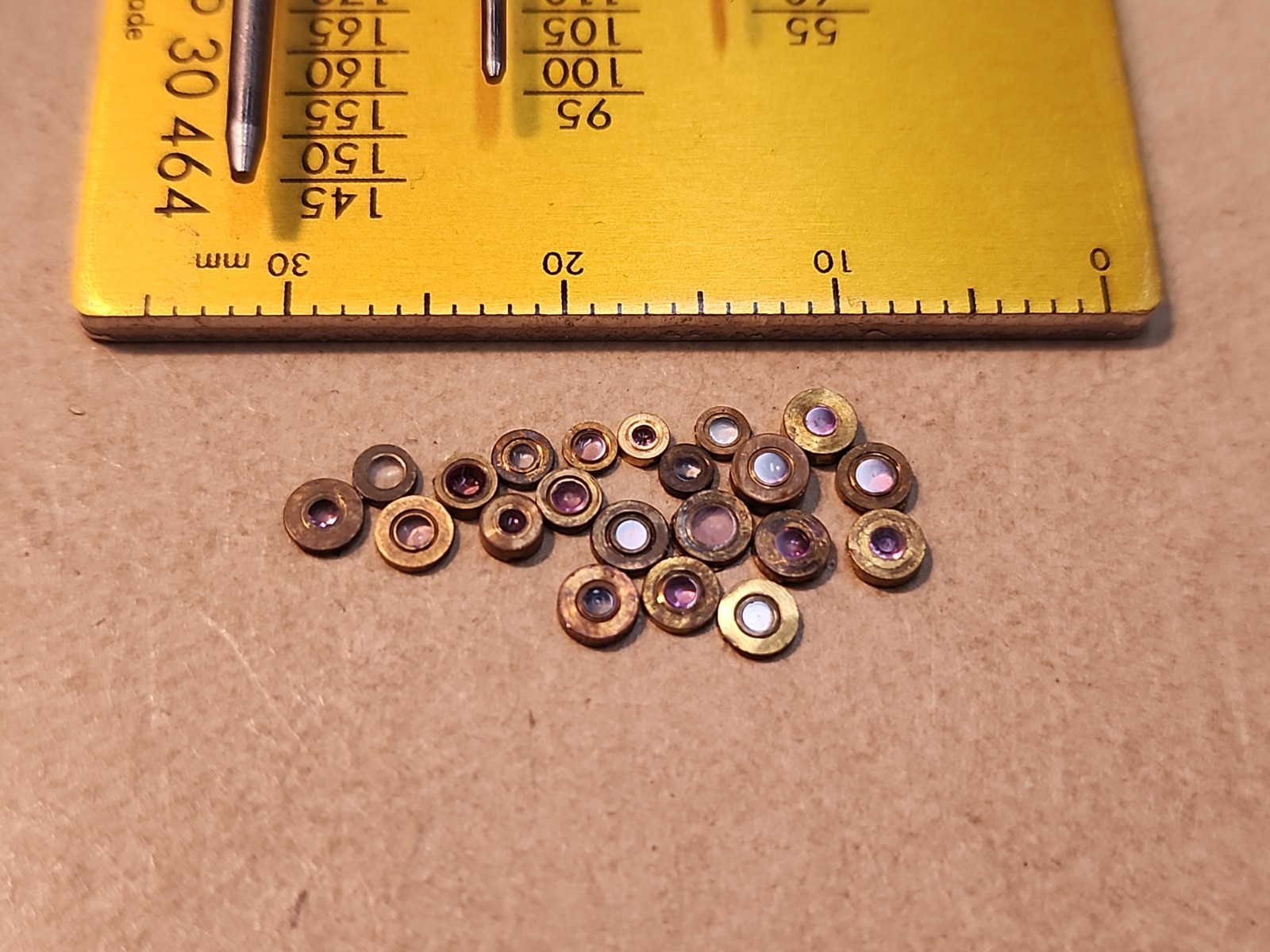 Lot Of 21 Mixed American Pocket Watch Cap Jewels Endstones Parts Spares