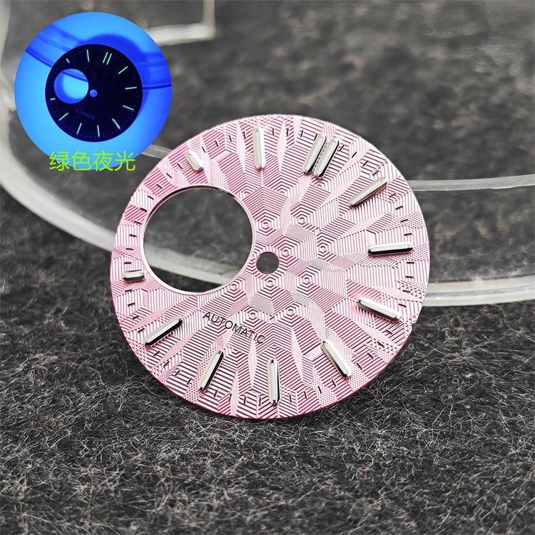 28.5mm Mechanical Watch Dial Green Luminous For Nh34 Nh38 Movement Accessories