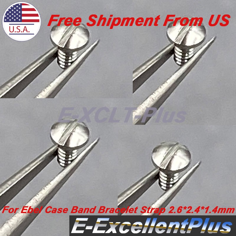 4X For Ebel Stainless Steel Case Band Bracelet Strap Screws 2.6*2.4*1.4mm Silver