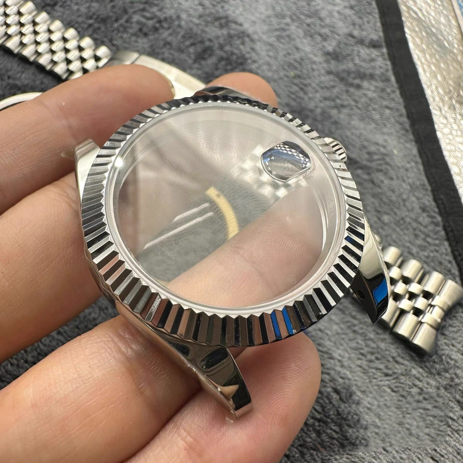DIY Watch Part Kit for ETA 2824 Datejust 41mm Watch Case+Dial+Hands+Steel Strap