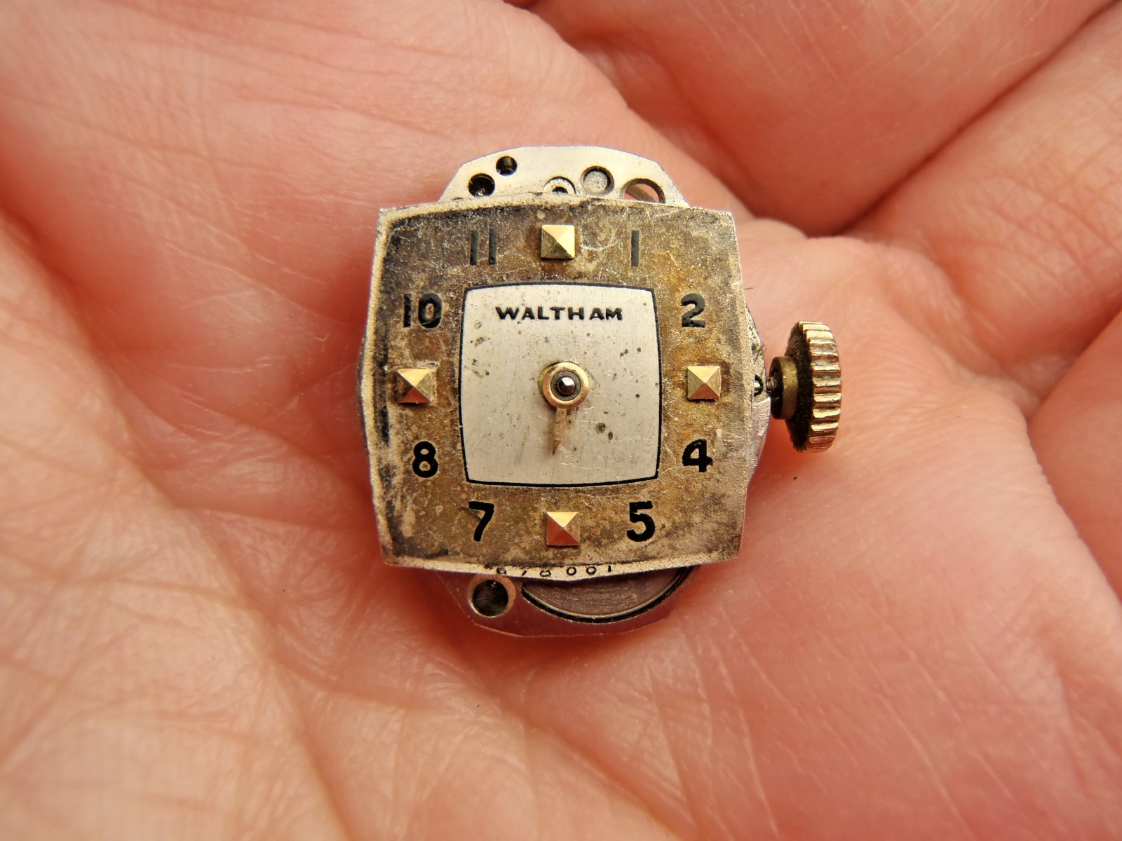 Vintage Elgin Cal. 799 Mechanical Watch Movement 17J Waltham Dial USA RUNNING