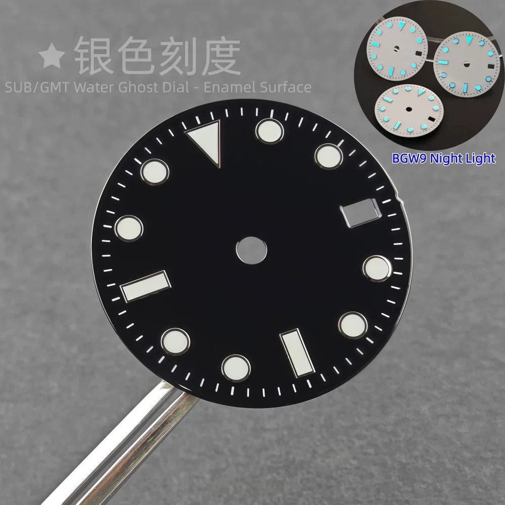 28.5mm No Logo Watch Dial Ice Blue Lume for Nh34 Nh35 Movement Watch Accessories