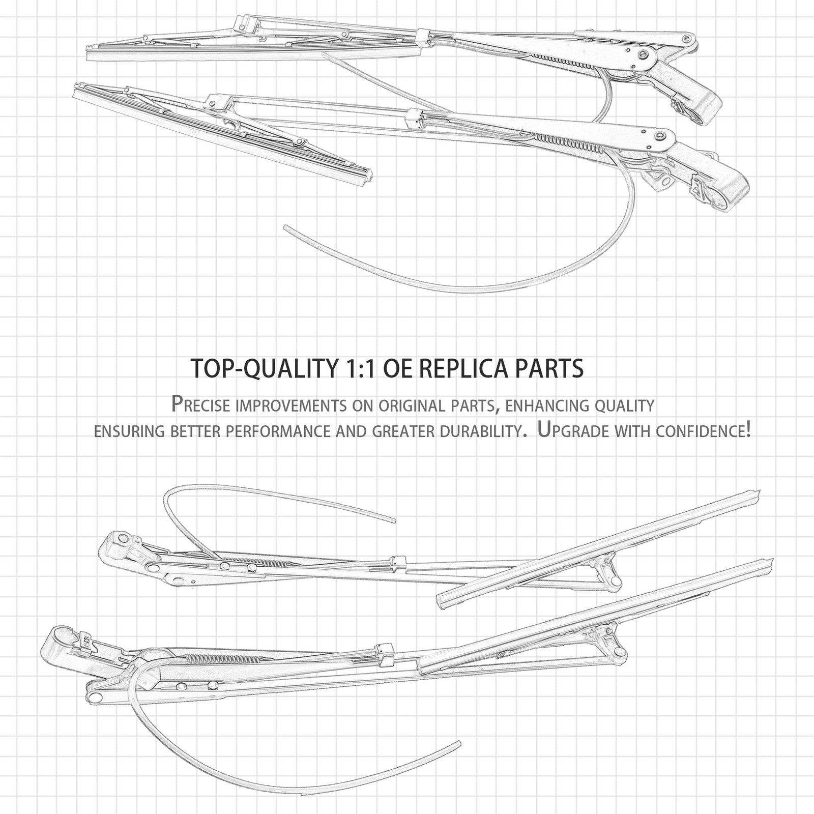 1 Pair Windshield Wiper Arm Fit Spray Nozzle and Blade Compatible with Kenwor…