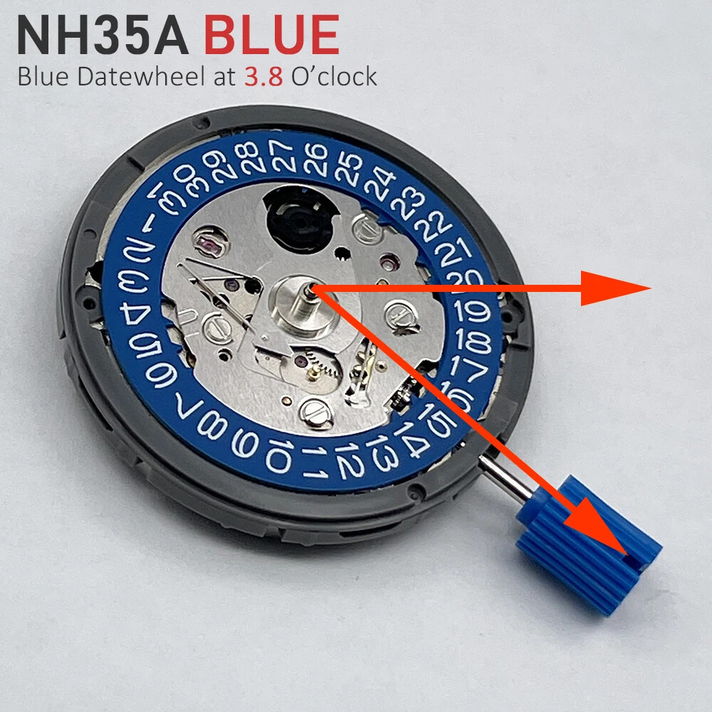 Genuine Mechanical Movement Modified Mechanism Black/Blue/Vintage-Silver Disc