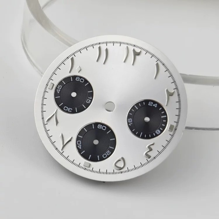 VK63 Chronograph Watch Dial Blue Multi Function Luminous Face Quartz Mod Parts